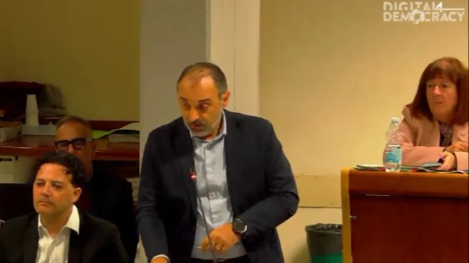 l'assessore Magrini (dallo streaming del Consiglio Comunale)