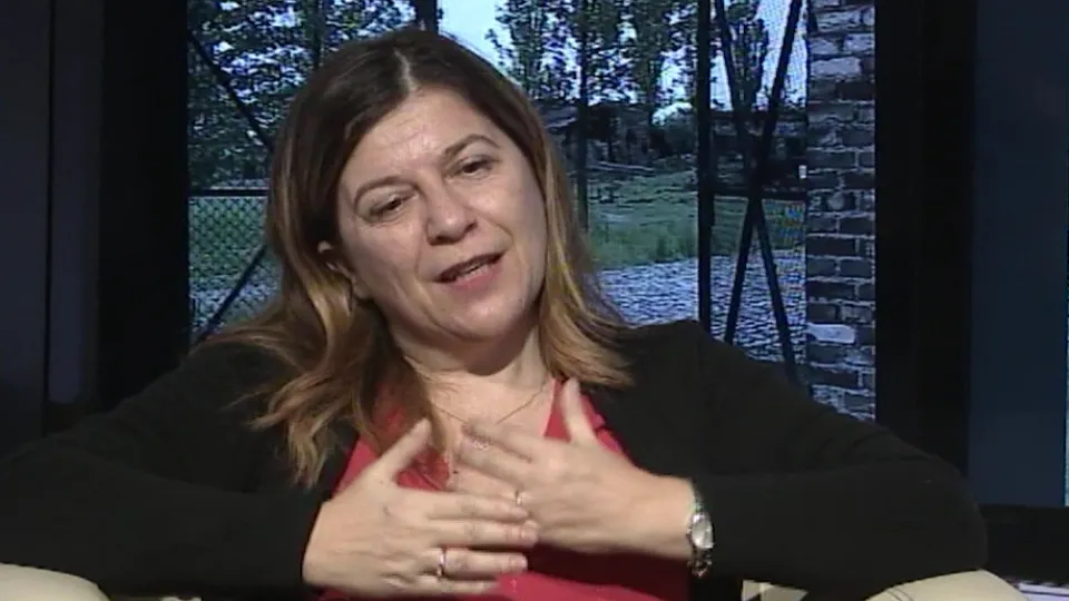 Laura Fontana negli studi di IcaroTV nel gennaio 2016