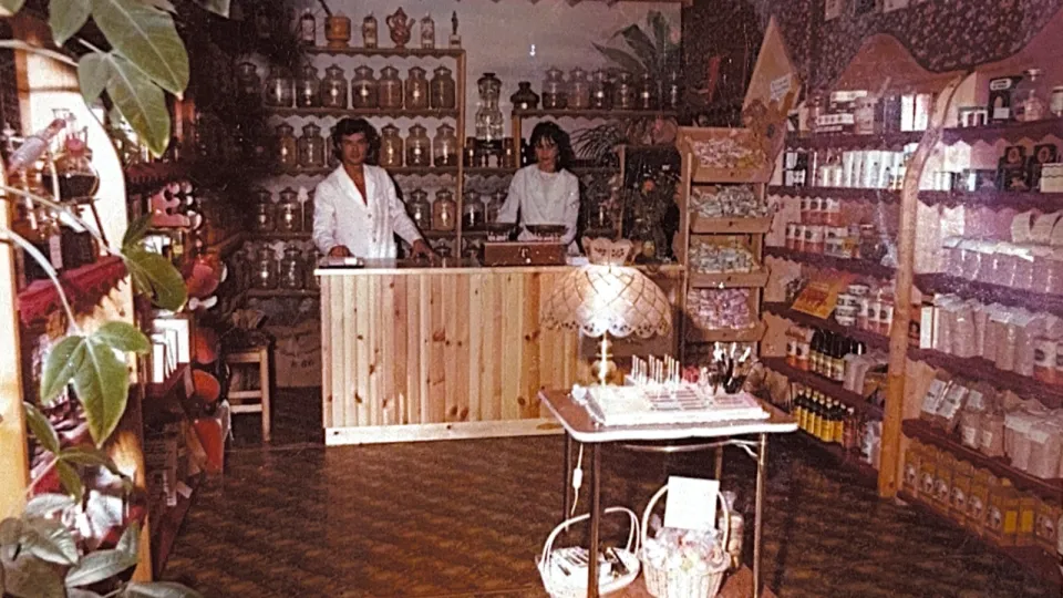 l'Erboristeria Stagnozzi in una foto d'epoca