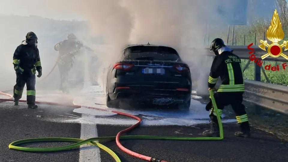 l'intervento dei Vigili del Fuoco in A14