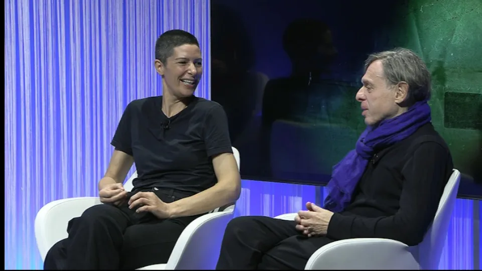 Lucia Chiavari e Roberto Paci Dalò in studio