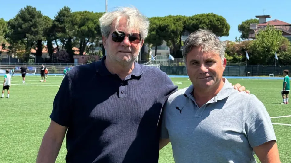 Mirco Papini insieme al presidente Roberto Carnevali
