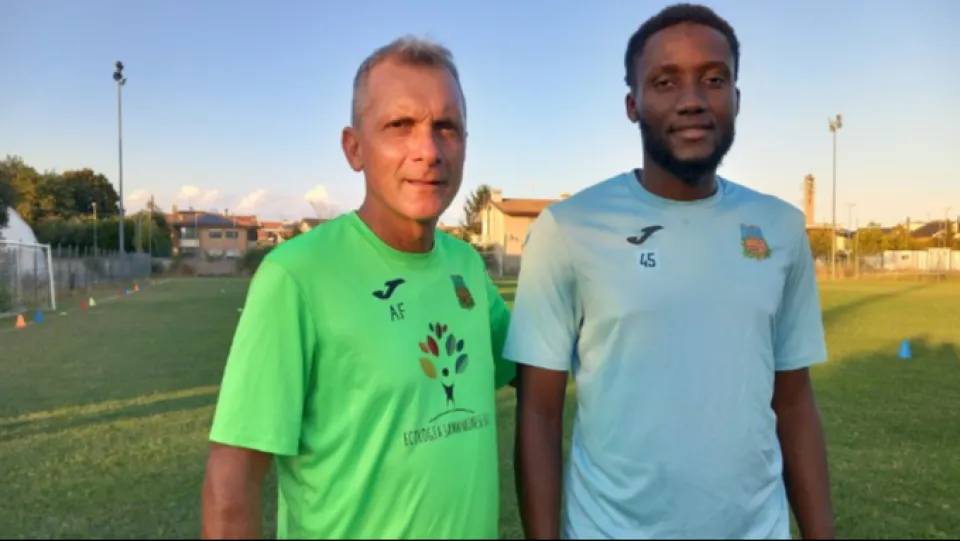 Moussa Simaha insieme al tecnico Achille Fabbri