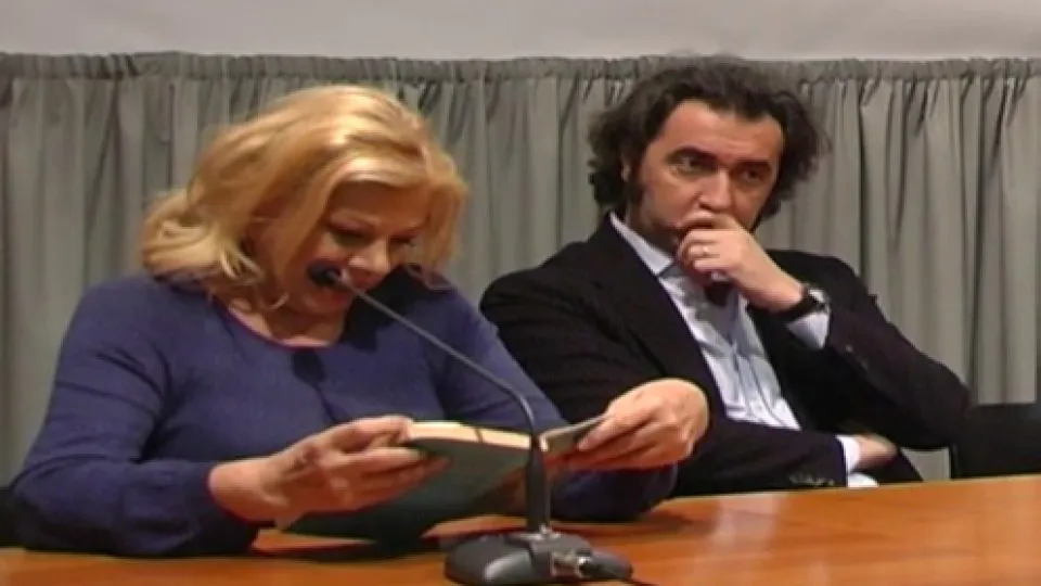 Paolo Sorrentino insieme a Sandra Milo nel 2010 (Premio Fellini)