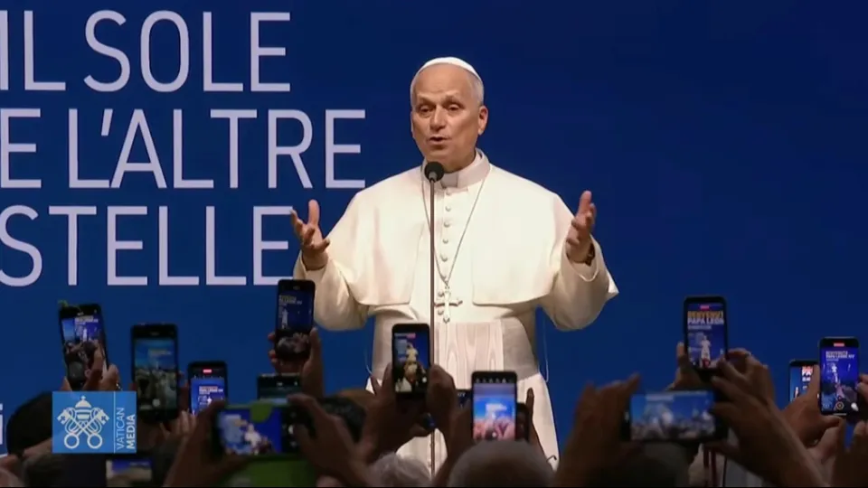 papa leone breve saluto al meeting