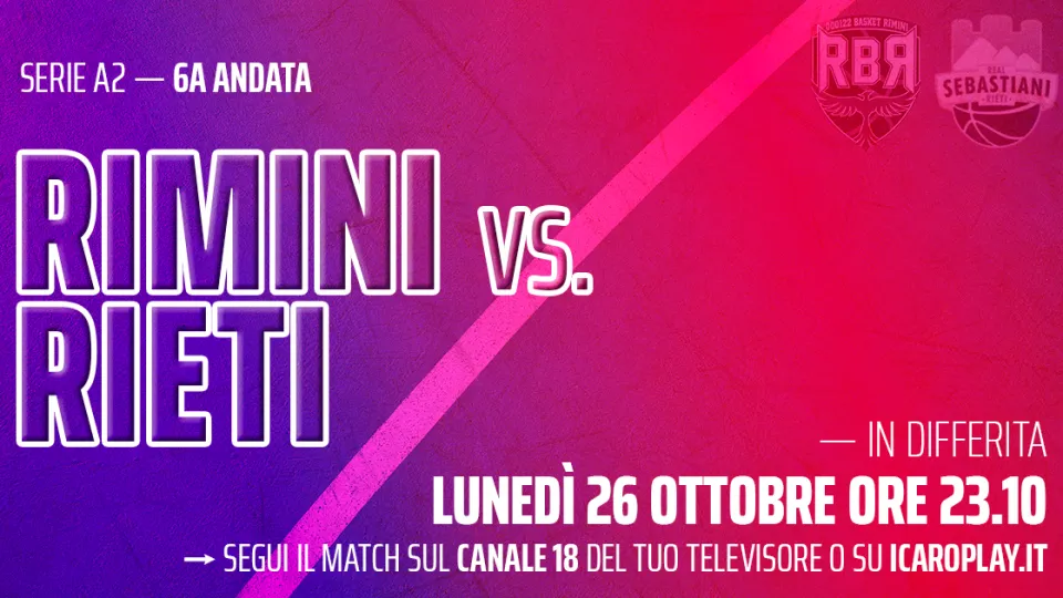 RBR vs Rieti su Icaro TV