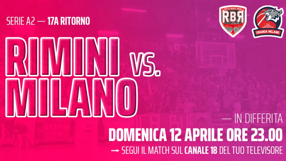 RBR vs Urania Milano su Icaro TV