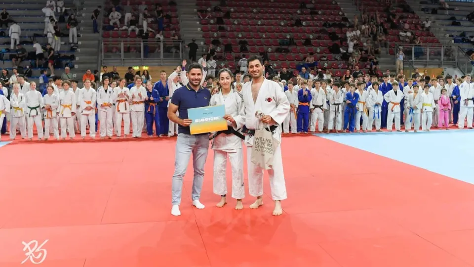 Simone Imola, Sofia Longo e Giuseppe Longo (©Roberto Spasaro, fotografo ufficiale FIJLKAM)