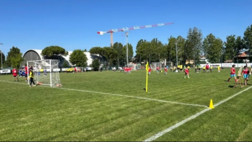 Un allenamento di calcio giovanile