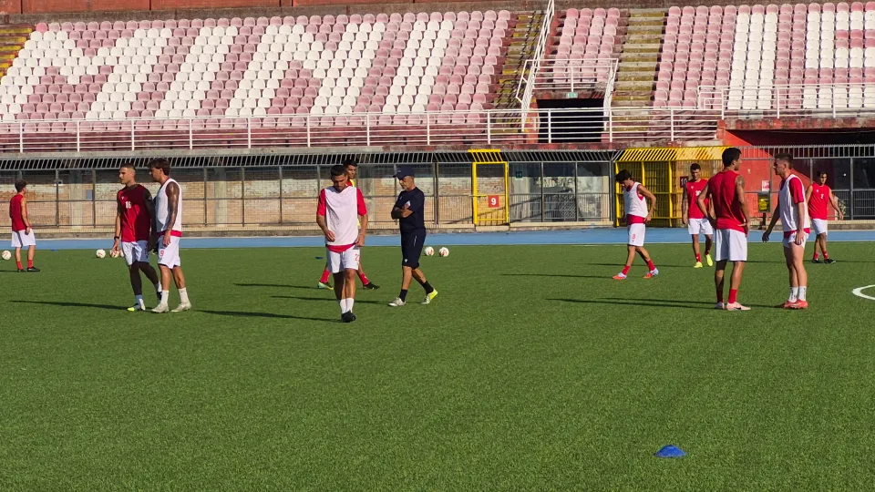Un momento del primo allenamento