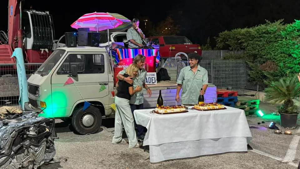 Un momento della festa per i 50 anni di attività