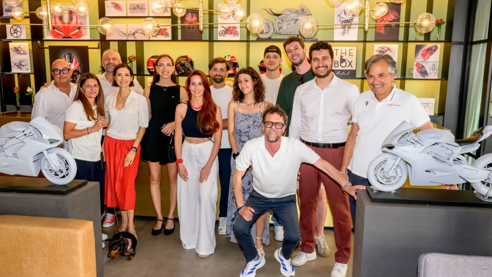 Un momento dell'inaugurazione della mostra