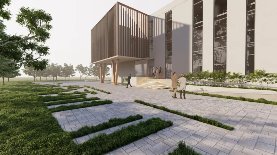 un rendering della nuova caserma dei carabinieri di Riccione