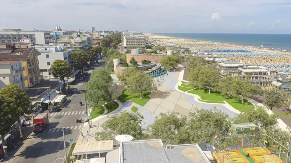 Un rendering dell'area Rodella a Rivazzurra