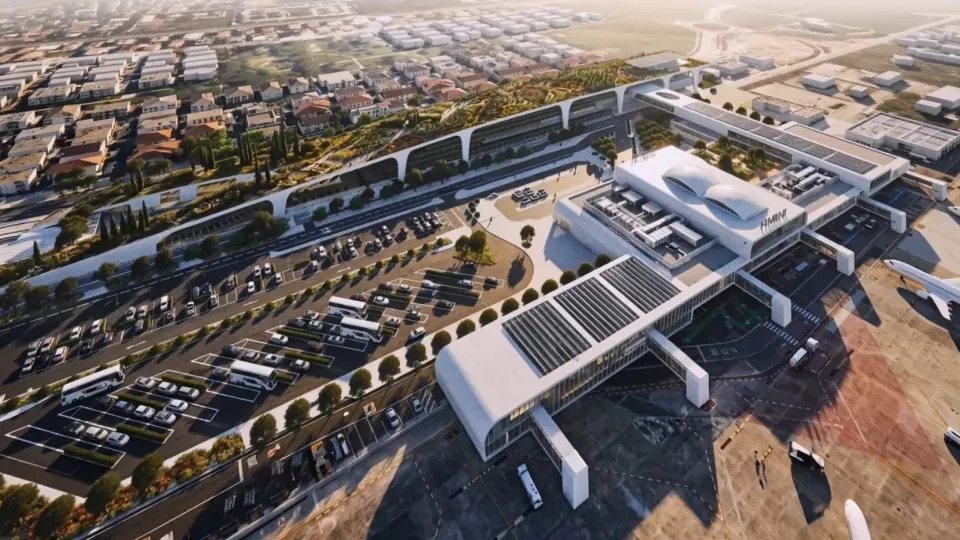 un rendering nuovo aeroporto di Rimini
