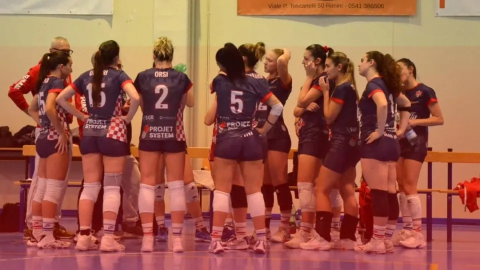 Un time out della squadra riminese