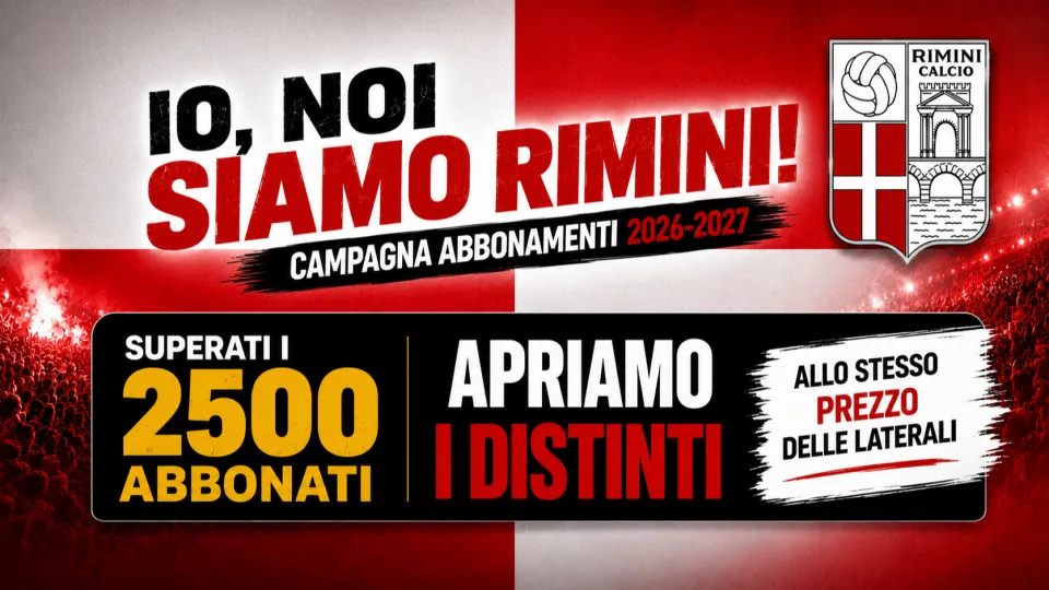 Una delle immagini della campagna abbonamenti del Rimini