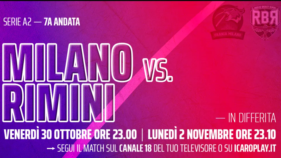 Urania Milano vs Dole Basket Rimini su Icaro TV