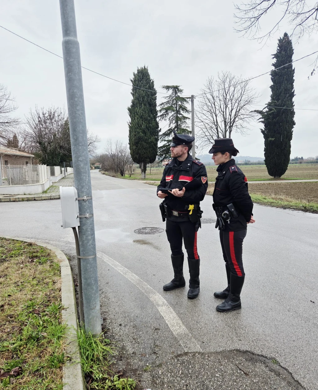 Incidente mortale a Villa Verucchio, i rilievi dei carabinieri (Adriapress)