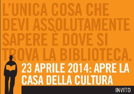 Il 23 aprile la festa per la nuova Casa della Cultura. Il programma