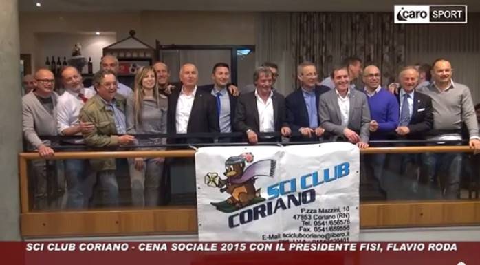 Sci Club Coriano. Cena sociale 2015 con il presidente FISI Roda, video •  