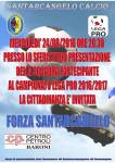 Mercoledì 24 agosto allo Sferisterio la presentazione del Santarcangelo Calcio 2016-2017