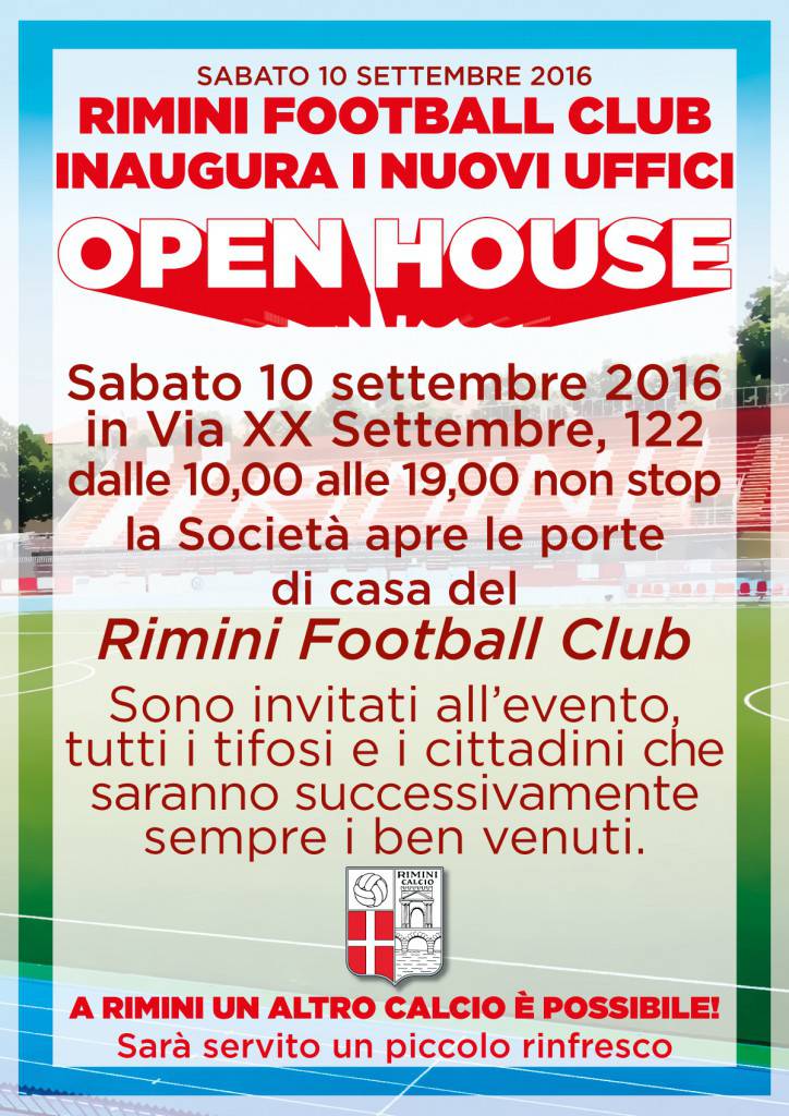 Rimini FC. Open House, sabato l'inaugurazione dei nuovi uffici