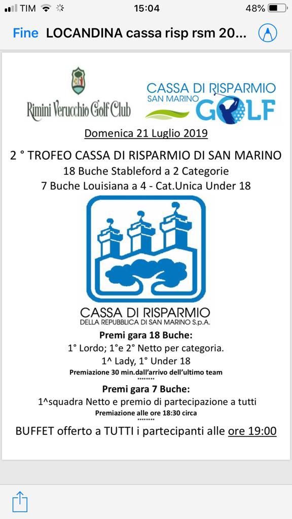 2° trofeo Cassa di Risparmio di San Marino