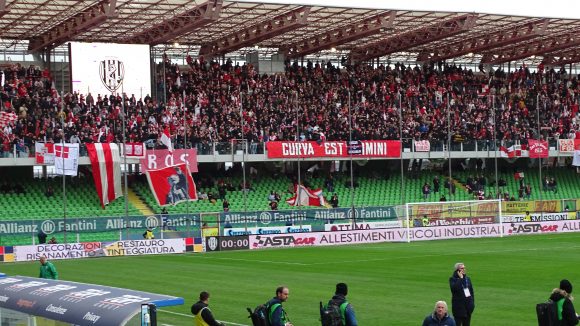 I tifosi del Rimini all'Orogel Stadium